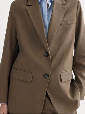 Everlane Oversized Beige Blazer Jacket - Classic Single-Breasted size 0